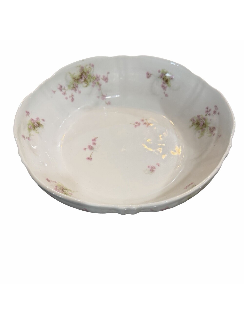 Theo Haviland Limoges Floral  9” Veg Serving Bowl Pink Roses Cottagecore Granny